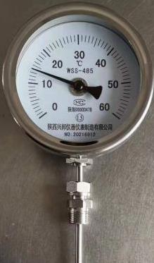 萬向型雙金屬溫度計，WSS-485/585,1.5級，0-500℃
