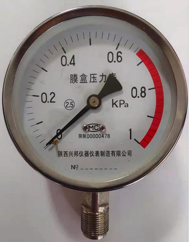 膜盒壓力表，YE-60/10/150,2.5級，-100KPA-100KPA